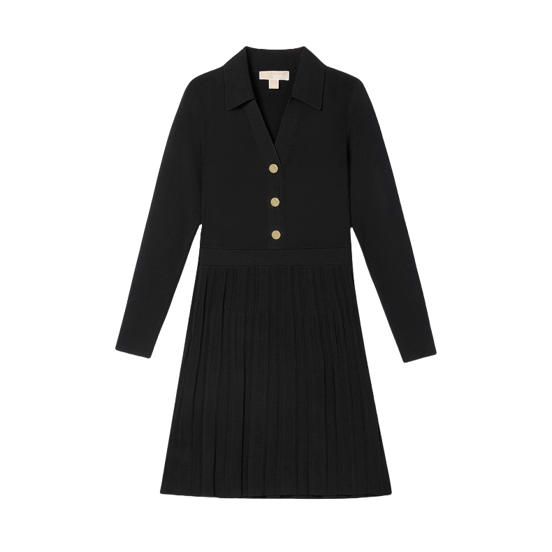 Purchase (W) MICHAEL KORS Vestido Ajustado Cuello V Botones Manga Larga Multicolor JF482OT5ZV-409