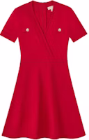 (Women) MICHAEL KORS Solid V-Neck Button Zip Short Sleeve Dress MS482EE33D-609 (Women) MICHAEL KORS Solid V-Neck Button Zip Short Sleeve Dress MS482EE33D-609