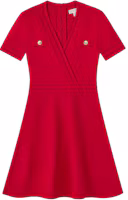 Order (W) MICHAEL KORS 簡約V領鈕扣拉鍊短袖連身裙 MS482EE33D-609