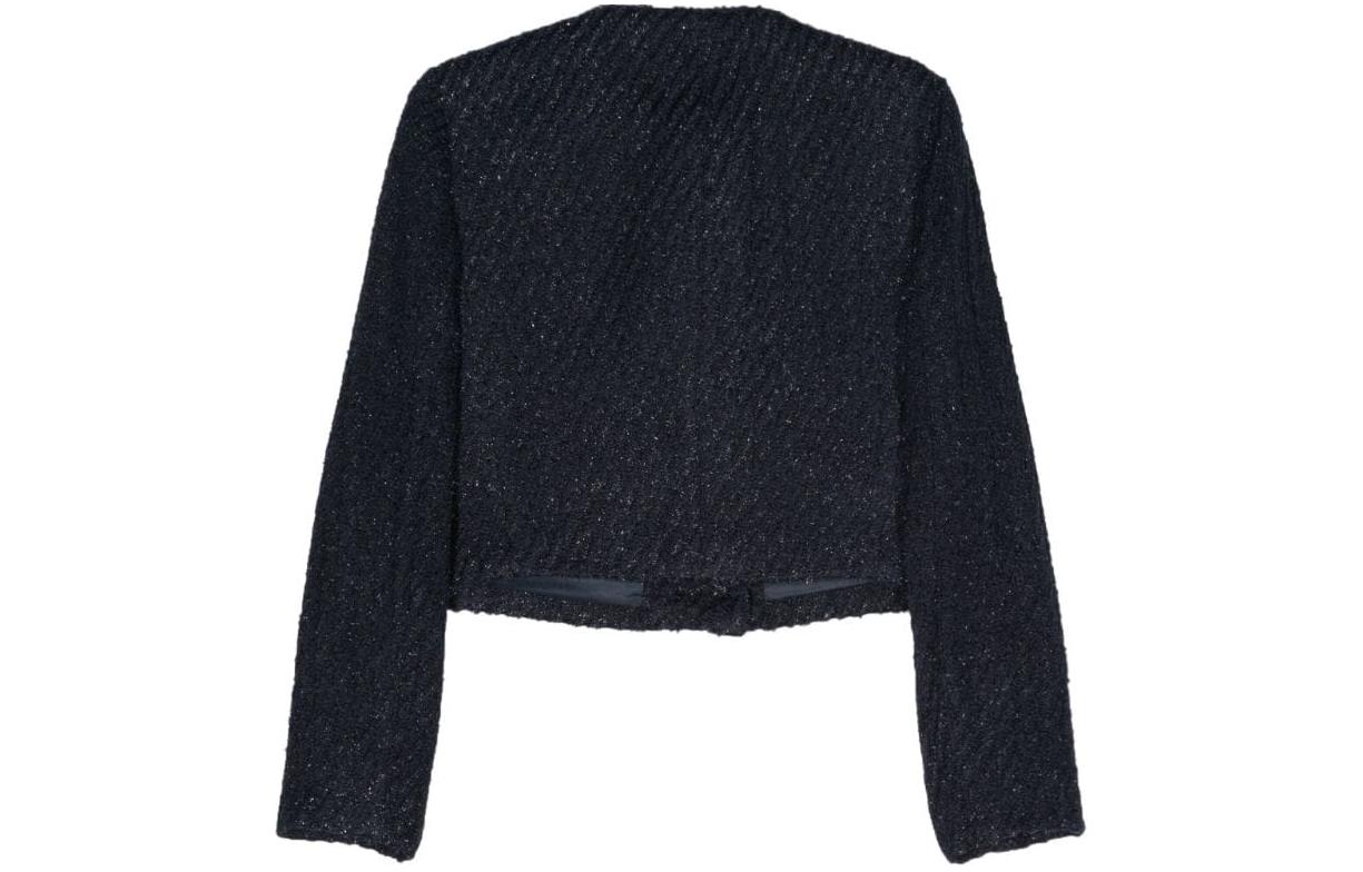 Lookbook (Women) MICHAEL KORS  SS24 Midnight Blue Double-Breasted Cropped Jacket. MR4105ZAER-409