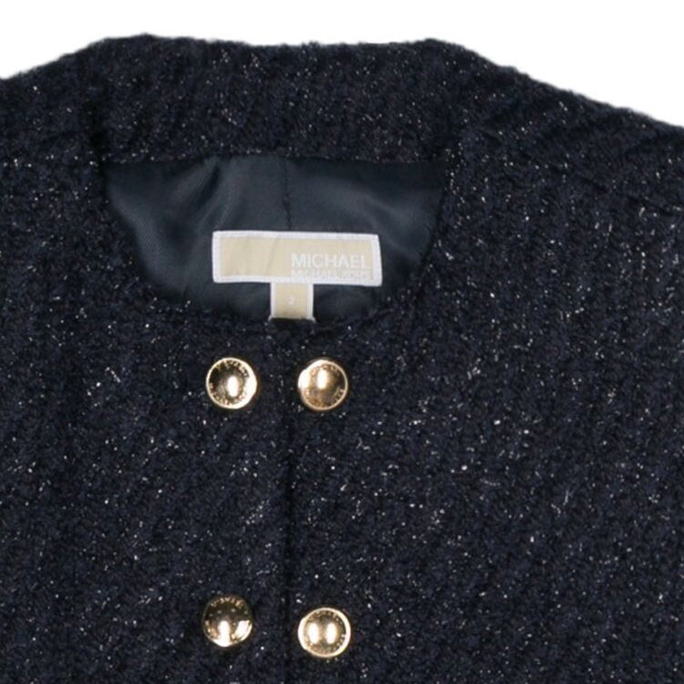 Purchase (Women) MICHAEL KORS  SS24 Midnight Blue Double-Breasted Cropped Jacket. MR4105ZAER-409