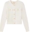 Buy (Women) Michael Kors SS24 White Knit Cardigan Long Sleeve Round Neck Sweater JR460SQ5ZV-110