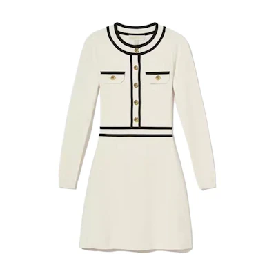 (Women) MICHAEL KORS Striped Color Block Knit Long Sleeve Midi Dress JF281D15ZV
