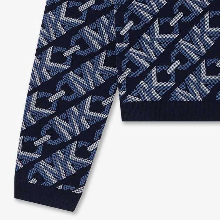 Purchase (W) 迈克高仕V领长袖针织开衫海军蓝印花毛衣 MR460VS9Z6-409