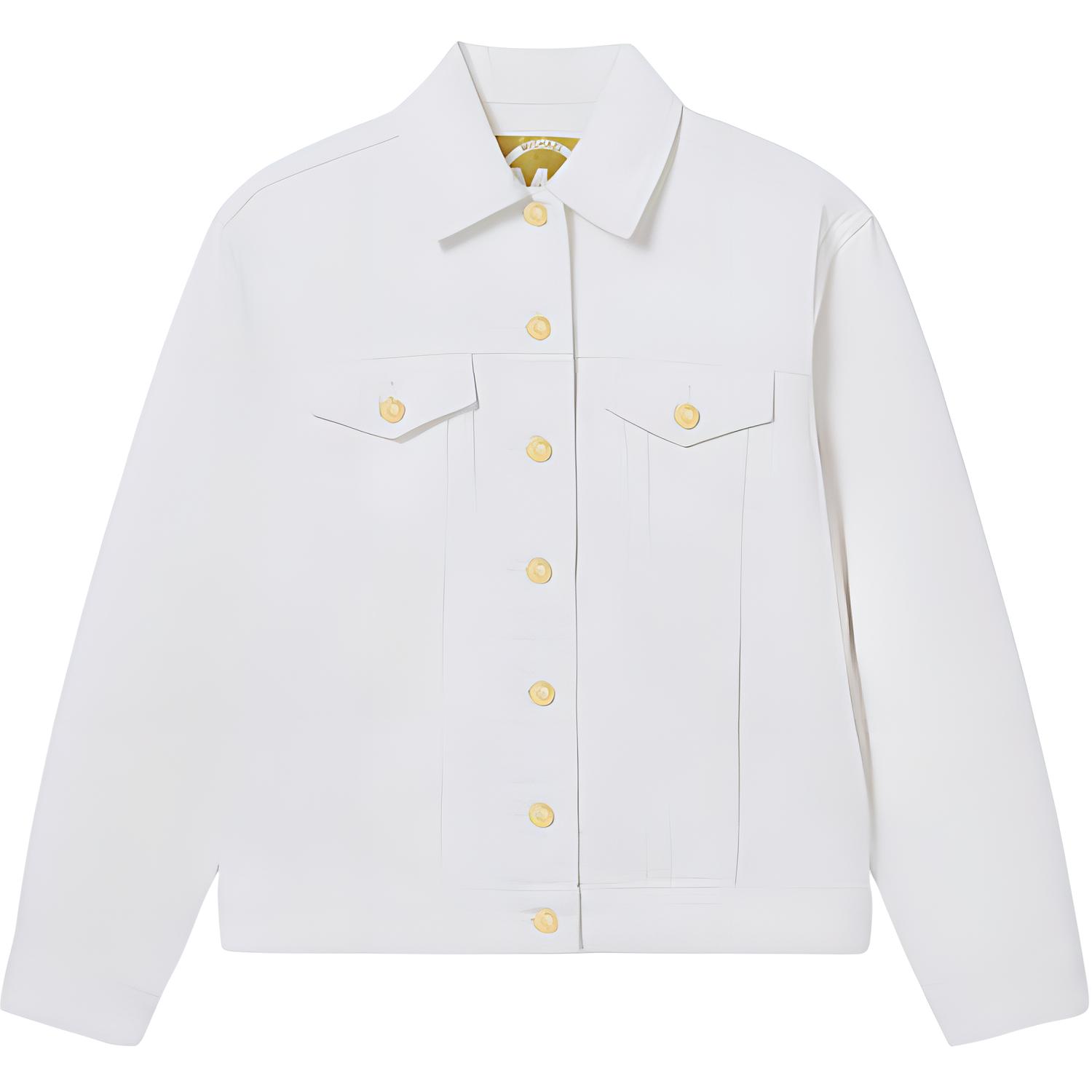 (Women) MICHAEL KORS  White Solid Collared Long-Sleeve Jacket SS24. 77C1151M52-117