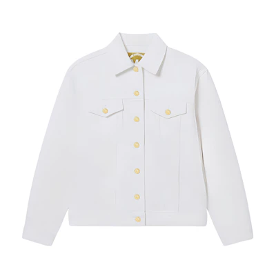 (Women) MICHAEL KORS White Solid Collared Long-Sleeve Jacket SS24. 77C1151M52-117