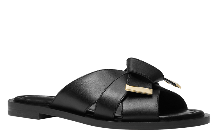 Lookbook (W) 迈克高仕 Addison 黑色蝴蝶结平底凉鞋 40T1ADFA1L001