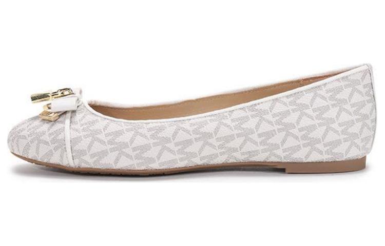 (W) MICHAEL KORS Alice 'Logo Ballet Flats White'