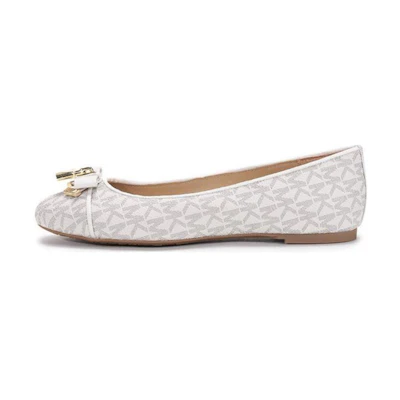 (W) MICHAEL KORS Alice 'Logo Ballet Flats White'