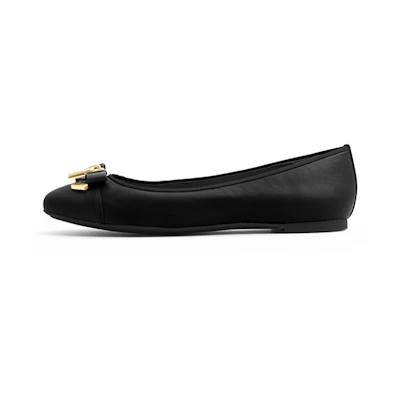 (W) MICHAEL KORS Alice Ballet Flat 'Black Leather'