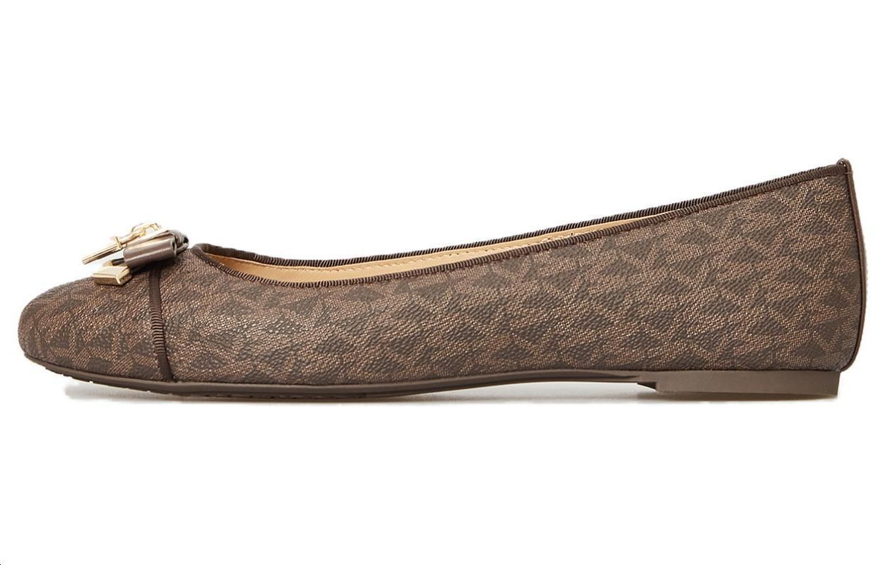 (W) MICHAEL KORS Alice Ballet Flat 'Logo Red Brown'