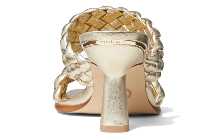 Shop (Women) MICHAEL KORS Amelia 'Gold Woven Faux Leather Sandal' 40S1AMMP1M