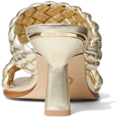 (Women) MICHAEL KORS Amelia 'Gold Woven Faux Leather Sandal' 40S1AMMP1M Shop (Women) MICHAEL KORS Amelia 'Gold Woven Faux Leather Sandal' 40S1AMMP1M