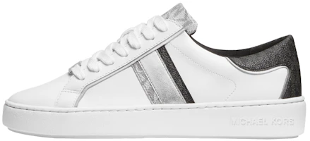 (Women) Michael Kors Black White Leather Low-Top Fashion Sneakers 43T1KTFS3L-163 (Women) Michael Kors Black White Leather Low-Top Fashion Sneakers 43T1KTFS3L-163