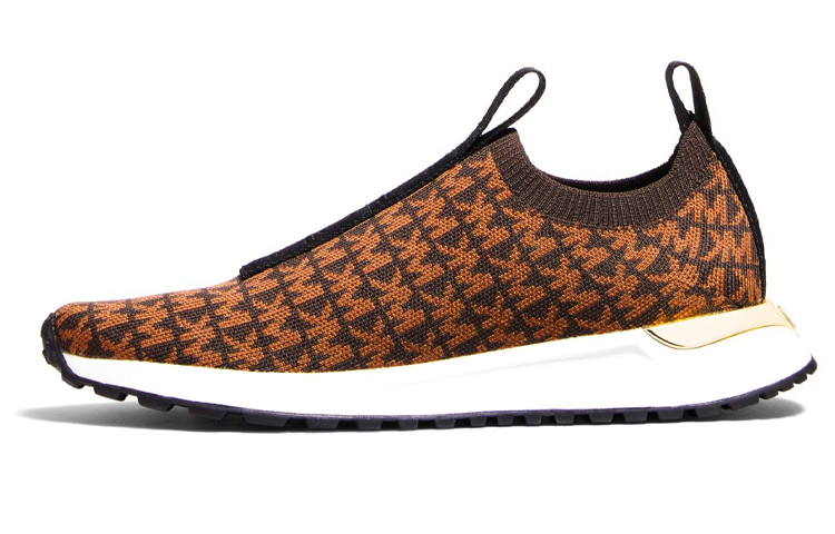 (W) MICHAEL KORS Bodie Slip-On 'Logo Jacquard Black Brown'