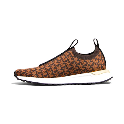 (W) MICHAEL KORS Bodie Slip-On 'Logo Jacquard Black Brown'
