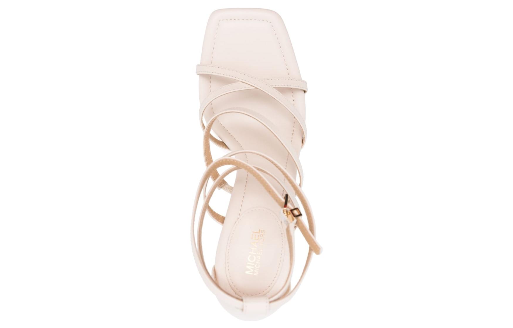 Lookbook (W) MICHAEL KORS Sandalia de Tacón en Cuero Blanco con Hebilla. 40S3IMHS1L289