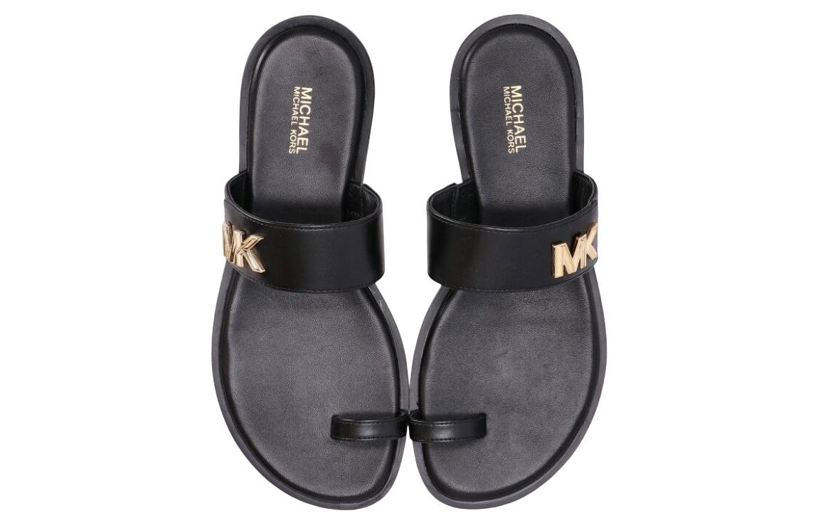 (W) MICHAEL KORS Calfskin Round Toe Slide 'Black Fashion' 圖 4