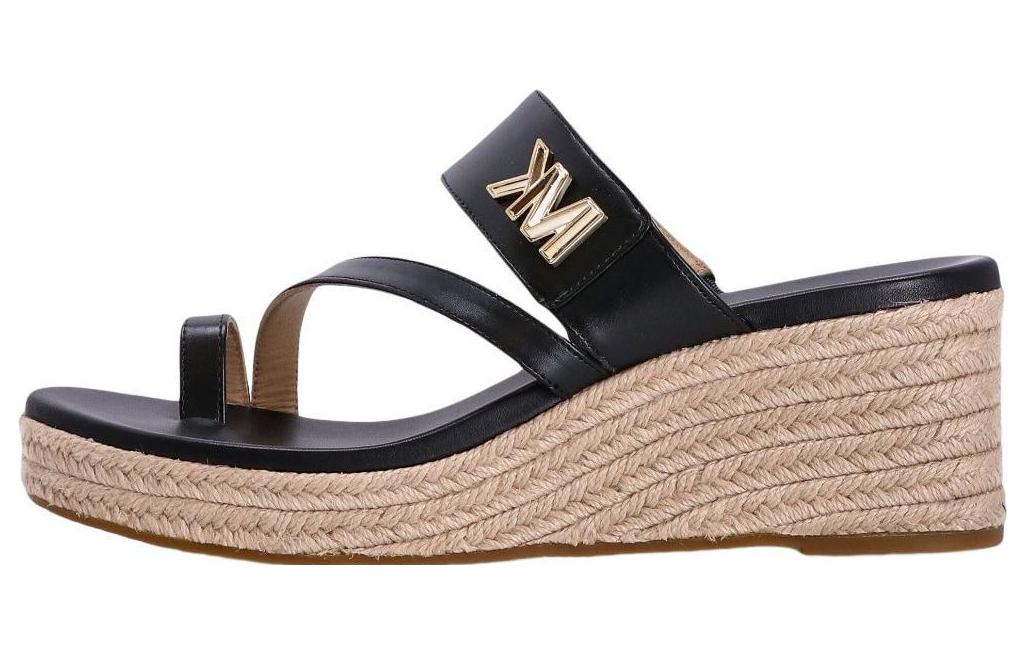 Buy (W) MICHAEL KORS Sandalia de Cuña Piel de Ternera 'Moda Negra' 40S3JLMSAL001