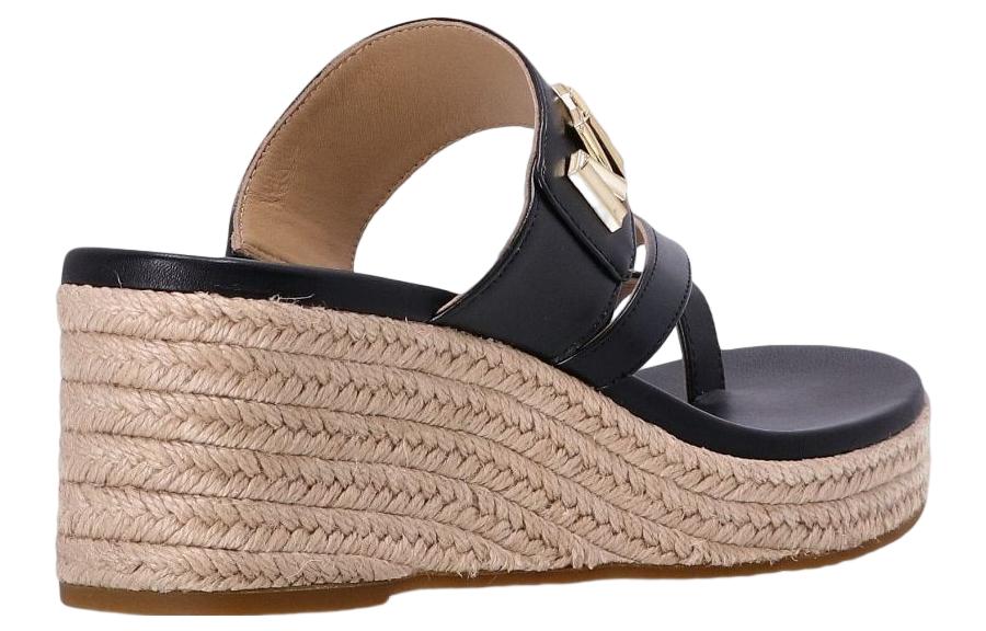 Shop (W) MICHAEL KORS Sandalia de Cuña Piel de Ternera 'Moda Negra' 40S3JLMSAL001