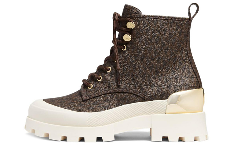 (W) MICHAEL KORS Canvas Lace-Up 'Fashion Ankle Boot Brown'