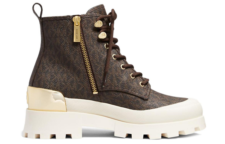 (W) MICHAEL KORS Canvas Lace-Up 'Fashion Ankle Boot Brown' 圖 2