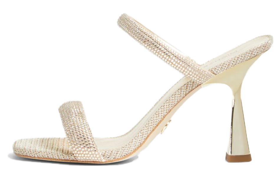(Women) MICHAEL KORS Clara 'Gold Mesh Peep Toe Heeled Sandals' 40R2CLHA2S0705