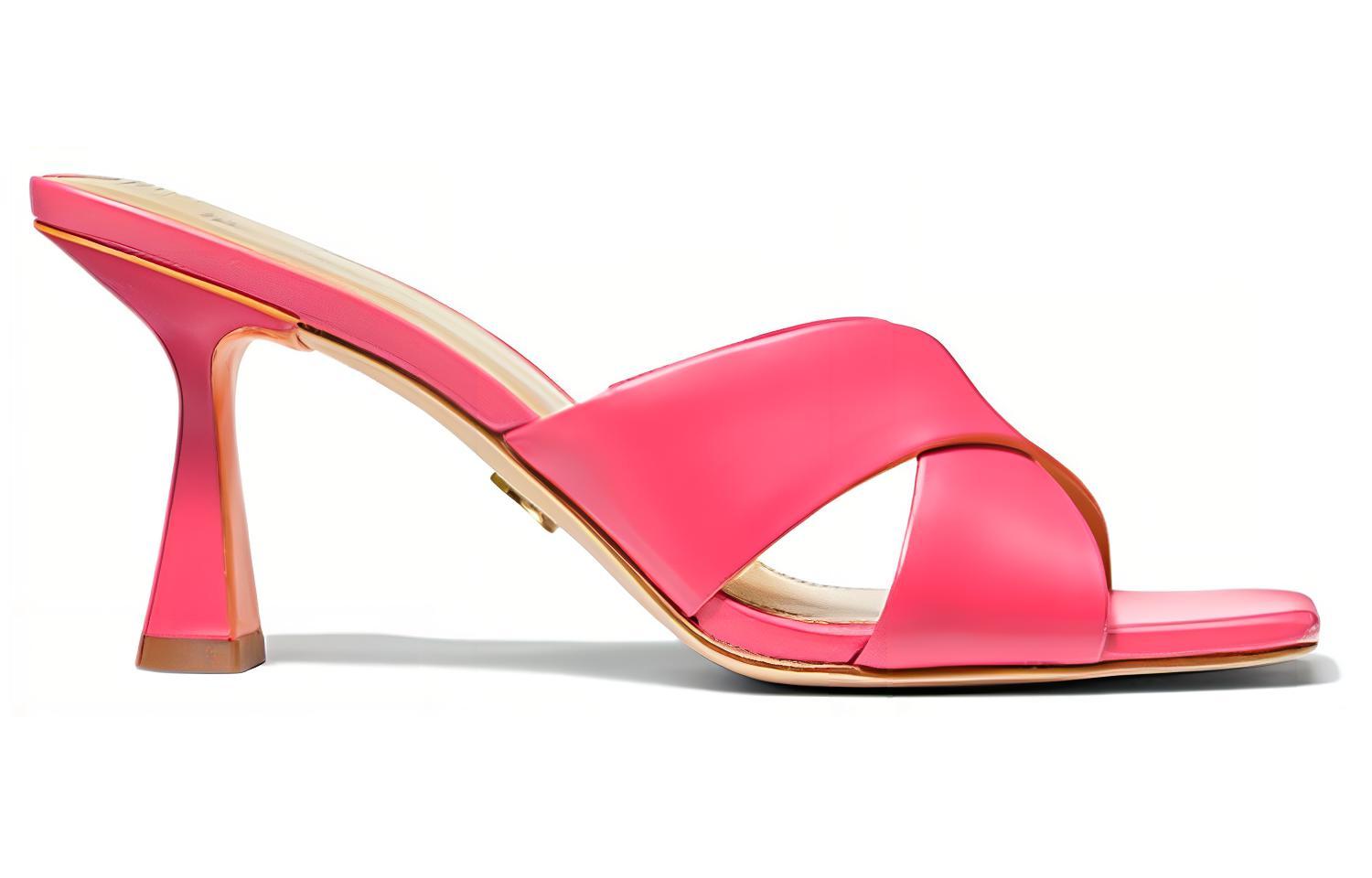 (W) MICHAEL KORS Clara 'Pink Fashion Peep-Toe Slide Sandals' 圖 2