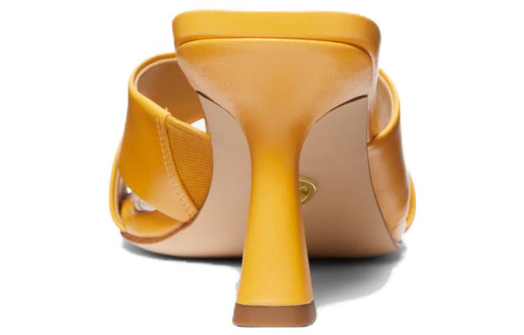 Lookbook (W) 마이클 코어스 클라라 옐로우 가죽 슬라이드 힐 40F3CLMS1L7676