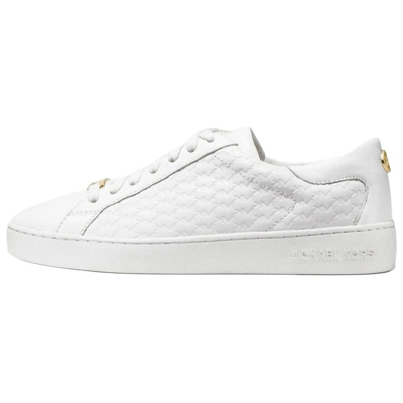 (Women) Michael Kors Colby White Low-Top Fashion Leather Sneakers. 43R5COFP2L085