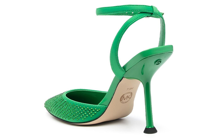 Shop (W) MICHAEL KORS Tacón de Aguja Verde con Hebilla y Cristales Decorativos 40R3IMHP1D322