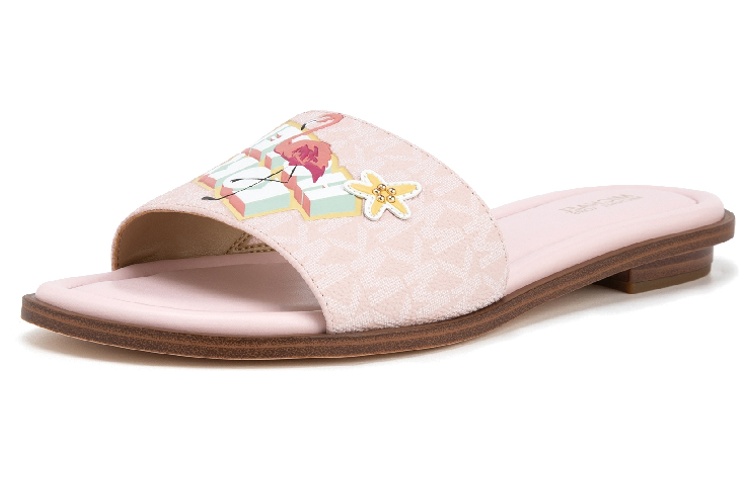 (W) MICHAEL KORS Deanna Slide 'Light Pink Monogram'