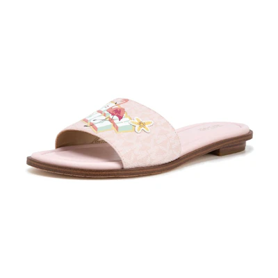 (W) MICHAEL KORS Deanna Slide 'Light Pink Monogram'