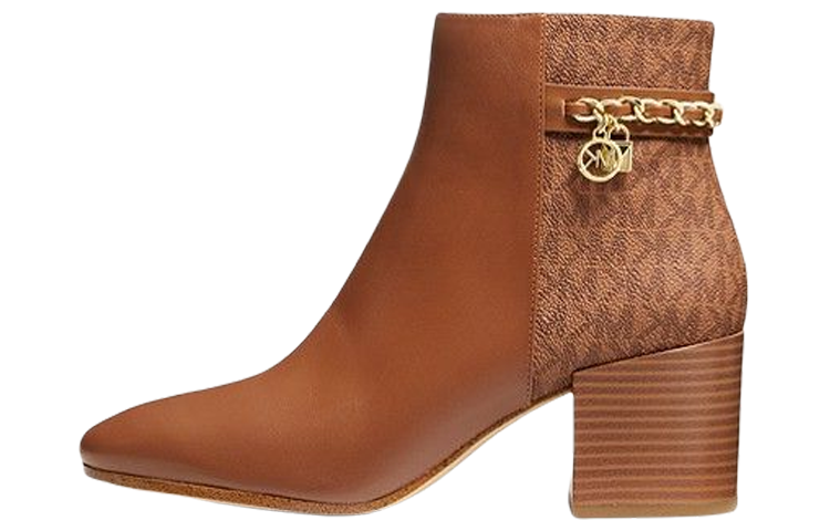 (W) MICHAEL KORS Elsa Boot 'Logo and Leather Brown'