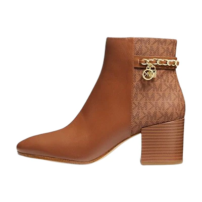 (W) MICHAEL KORS Elsa Boot 'Logo and Leather Brown'