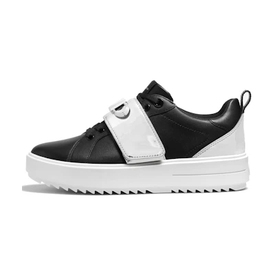 (W) MICHAEL KORS Emmett Leather Lace-Up Low-Top 'Black White'