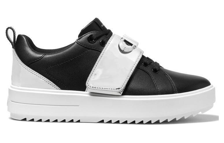 (W) MICHAEL KORS Emmett Leather Lace-Up Low-Top 'Black White' 圖 2