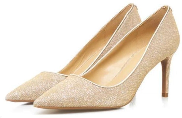 (W) MICHAEL KORS Kasut Tumit Tinggi Kain 'Sleek Gold' 40F3ALMP4D260 Lookbook (W) MICHAEL KORS Kasut Tumit Tinggi Kain 'Sleek Gold' 40F3ALMP4D260
