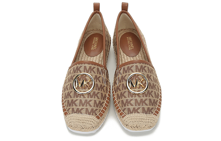 Shop (Women) MICHAEL KORS Fabric Monogram Espadrille Flats 'Ebony' 40S1LNFP2Y-BEIGE-EBONY