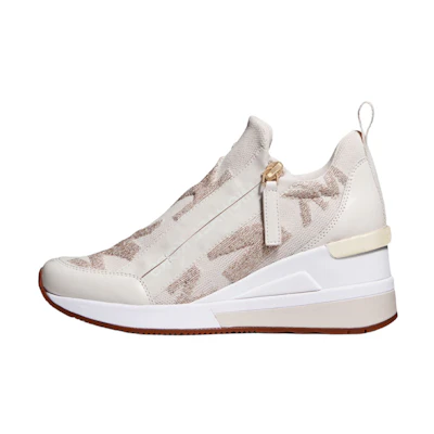(W) MICHAEL KORS Fabric Zip Round Toe Platform 'Pale Gold'
