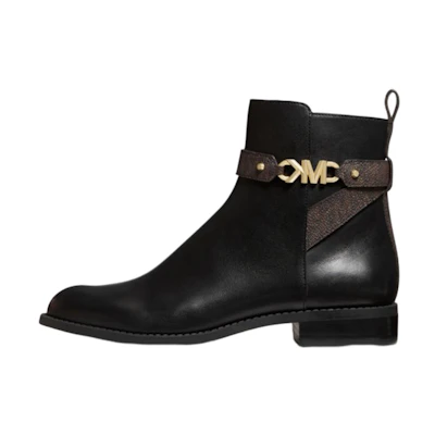 (W) MICHAEL KORS Farrah Leather Zip Bootie 'Black'