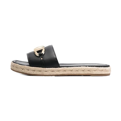 (W) MICHAEL KORS Flat Leather Sandals 'Black'