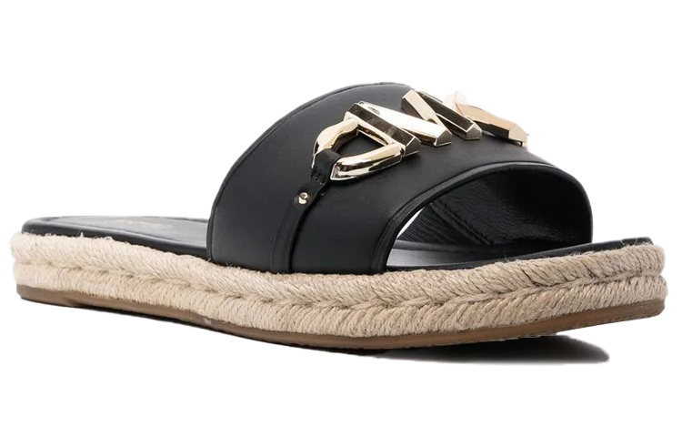 (W) MICHAEL KORS Flat Leather Sandals 'Black' 圖 2