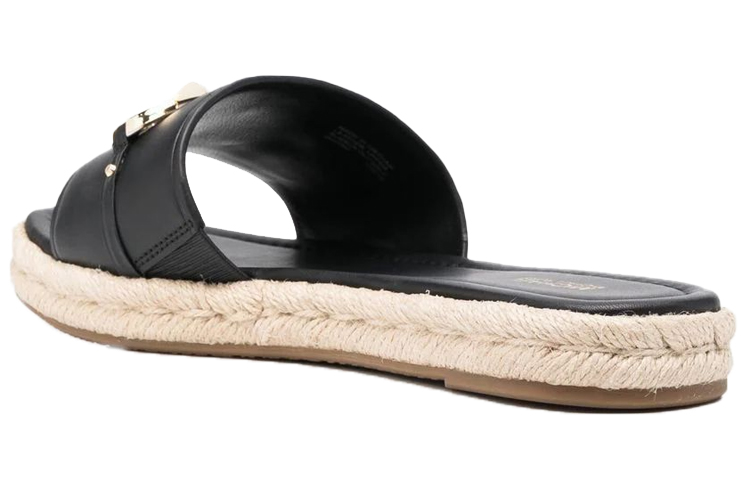 (W) MICHAEL KORS Flat Leather Sandals 'Black' 圖 3