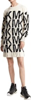 (Women) Michael Kors Full Logo Tassel Knit Sweater Dress Women Black White. MF180V7CSN109 (Women) Michael Kors Full Logo Tassel Knit Sweater Dress Women Black White. MF180V7CSN109