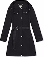 (Women) Michael Kors FW22 Solid Color Belted Trench Coat Black 77Q5620M72001 (Women) Michael Kors FW22 Solid Color Belted Trench Coat Black 77Q5620M72001