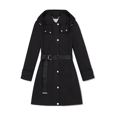 (Women) Michael Kors FW22 Solid Color Belted Trench Coat Black 77Q5620M72001
