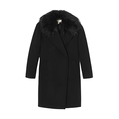 (Women) Michael Kors FW22 Wool Overcoat Black MF220ALC8T001