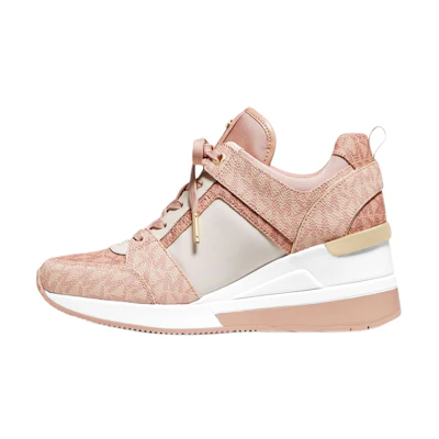 (W) MICHAEL KORS Georgie 'Pink Color-Block Logo'