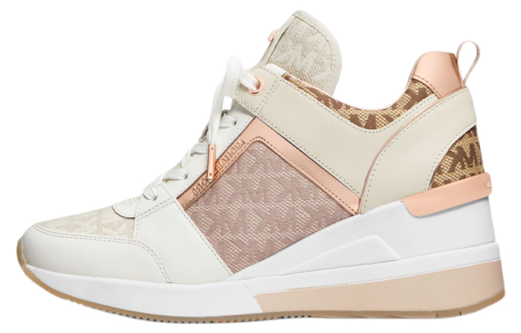 (W) MICHAEL KORS Georgie 'White Pink Logo Jacquard'